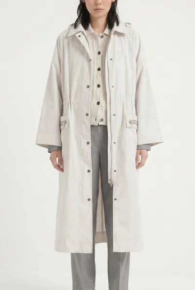 Brunello Cucinelli Relaxed Cotton-blend Coat In White
