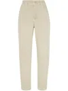 Brunello Cucinelli Garment-dyed Baggy Tapered Jeans In Neutral