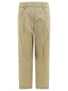 Brunello Cucinelli Relaxed Fit Beige Trousers In Neutral