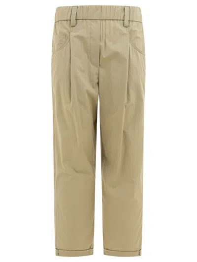 Brunello Cucinelli Relaxed Fit Beige Trousers In Neutral
