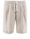 Brunello Cucinelli Linen And Cotton Shorts In White