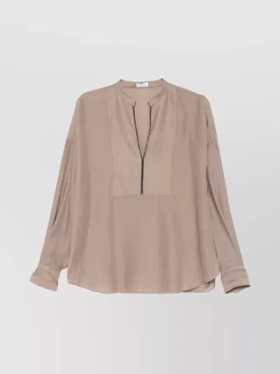 BRUNELLO CUCINELLI RELAXED FIT BLOUSE V NECK DETAIL