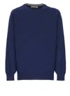 Brunello Cucinelli Relaxed Fit Blue Cashmere Sweater In Black