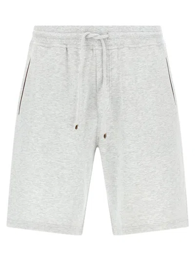Brunello Cucinelli Grey Jersey Bermuda Shorts In Gray