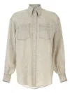 Brunello Cucinelli Relaxed-fit Linen Shirt With Contrast Stitching