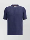 Brunello Cucinelli Rib-knit Linen And Cotton Sweater In Blue