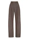 Brunello Cucinelli Women Relaxed-fit Trousers With A Curved Design In Brown