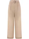 Brunello Cucinelli Relaxed Fit Trousers With Elasticated Waistband In Neutral