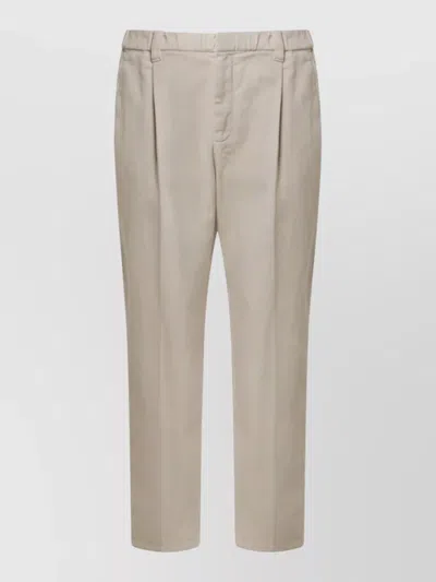 Brunello Cucinelli Relaxed Fit Trousers With Pleats And Pockets In Burgundy