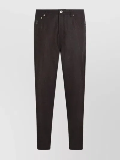 Brunello Cucinelli Relaxed Fit Trousers With Practical Elements In Brown