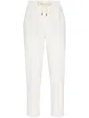 Brunello Cucinelli Relaxed-fit White Trousers With Drawstring Waistband In White