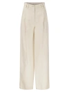 BRUNELLO CUCINELLI RELAXED TROUSERS IN GARMENT-DYED COTTON-LINEN COVER-UP