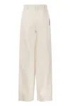 Brunello Cucinelli Relaxed Trousers In Garment Dyed Cotton Linen Cover Up In White