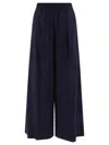 Brunello Cucinelli Relaxed Wide-leg Trousers With Elastic Waistband In Blue
