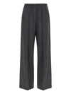 Brunello Cucinelli Relaxed Wide-leg Trousers With Textured Finish In Black