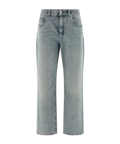 Brunello Cucinelli Retro Cropped Straight Jeans In Blue
