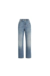 Brunello Cucinelli Logo Patch Mid-rise Straight-fit Jeans In Blue