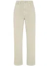 Brunello Cucinelli Beige Twill Loose Trousers In Beige