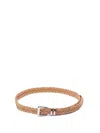Brunello Cucinelli Men Reversed Braided Belt With Tip In Brown