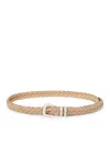Brunello Cucinelli Men Reversed Braided Belt With Tip In Nude & Neutrals
