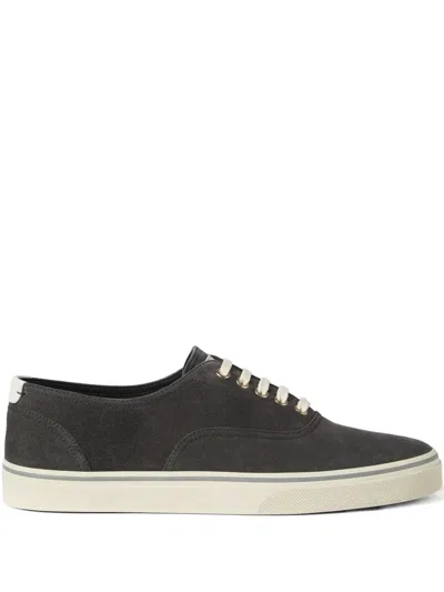 Brunello Cucinelli Reversed Calfskin Sneakers In Black