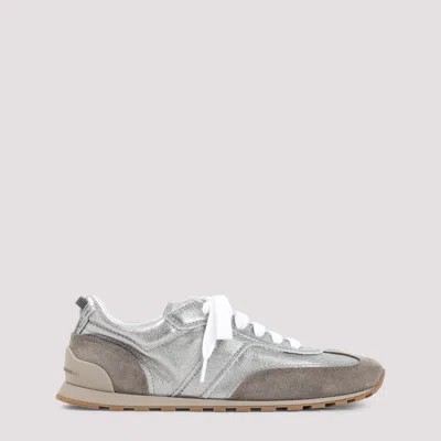 Brunello Cucinelli Reversed Calfskin Sneakers In Multi
