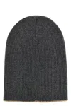 Brunello Cucinelli Men Reversible Beanie In Gray