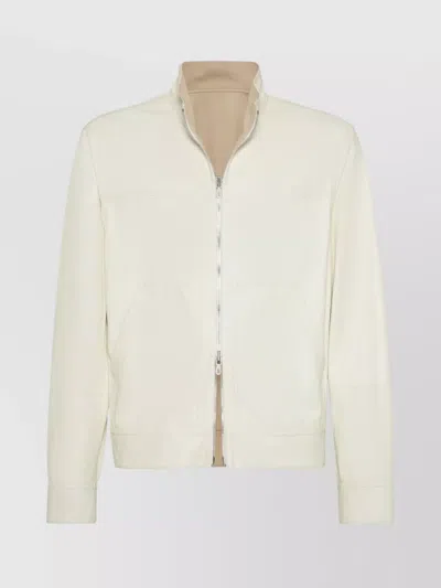 BRUNELLO CUCINELLI REVERSIBLE BOMBER JACKET LEATHER
