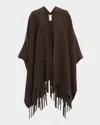 Brunello Cucinelli Reversible Cashmere Poncho In Brown