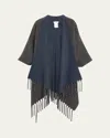 Brunello Cucinelli Reversible Cashmere Poncho In Gray