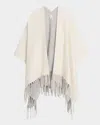 Brunello Cucinelli Reversible Cashmere Poncho In Multi