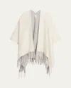 Brunello Cucinelli Reversible Cashmere Poncho In White