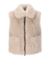 BRUNELLO CUCINELLI SHEARLING REVERSIBLE WAISTCOAT
