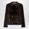 Brunello Cucinelli Reversible Double-breasted Fur Jacket With Button Detailing In Brown