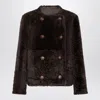 Brunello Cucinelli Reversible Double-breasted Fur Jacket With Button Detailing In Brown
