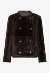 Brunello Cucinelli Reversible Double-breasted Fur Jacket With Button Detailing In Brown