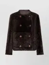 Brunello Cucinelli Reversible Double-breasted Fur Jacket With Button Detailing In Burgundy