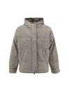 Brunello Cucinelli Reversible Down Jacket In Gray