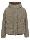Brunello Cucinelli Reversible Down Jacket Puffer Jackets Multicolor In Brown