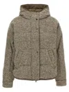 Brunello Cucinelli Reversible Down Jacket Puffer Jackets Multicolor In Multi
