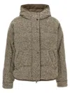 Brunello Cucinelli Reversible Down Jacket Puffer Jackets Multicolor In Brown