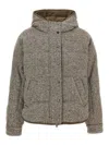 Brunello Cucinelli Reversible Down Jacket Puffer Jackets Multicolor In Multi
