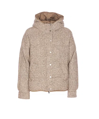 Brunello Cucinelli Reversible Down Jacket In Neutral