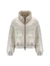 Brunello Cucinelli Cropped Tech Down Jacket In Platino