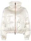 Brunello Cucinelli Reversible Down Jacket With High Collar In White