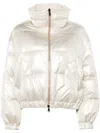 Brunello Cucinelli Cropped Tech Down Jacket In White
