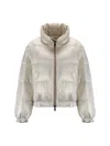 Brunello Cucinelli Reversible Down Jacket With High Collar In White