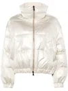 Brunello Cucinelli Reversible Down Jacket With High Collar In White