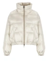 Brunello Cucinelli Reversible Down Jacket With High Collar In White