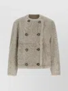 Brunello Cucinelli Reversible Faux Fur Double-breasted Jacket In White